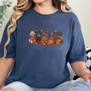 Schnoodle Fall Shirt, Dog Lover Gift, Autumn Harvest Tee, Doodle Dog Sweatshirt, Pumpkin Patch Crewneck, Fall Puppy Apparel image 7