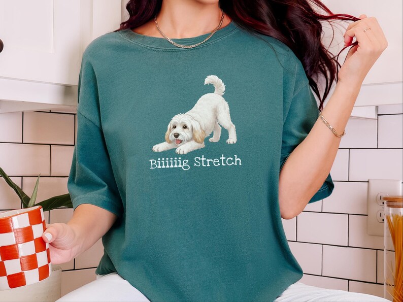 Comfort Colors Maltipoo Mom Shirt Biiiiig Stretch, Funny Dog Lover Gift, Playful Puppy Doodle Parent Tee, Cute White Maltese Poodle Animal image 9