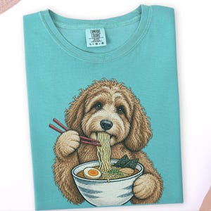Labradoodle Lover Shirt, Labradoodle Gift, Ramen Lover Tee, Funny Dog Art image 5