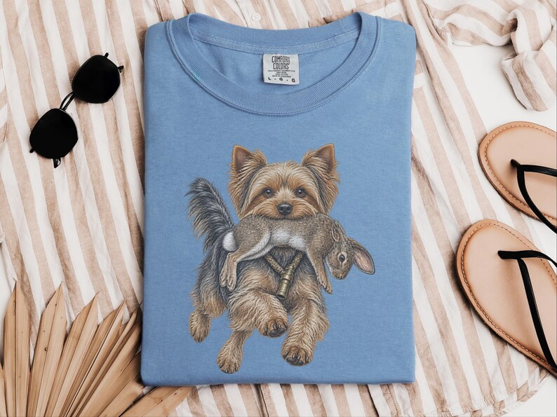 Yorkshire-Terrier-Shirt, Geschenk für Yorkshire-Terrier-Fans, Vintage-Hundemotiv, Jagdhund-Shirt, Arbeitshund-Shirt, Bootleg-Hunde-Shirt, Lustiges Yorkshire-Terrier-Geschenk Bild 7