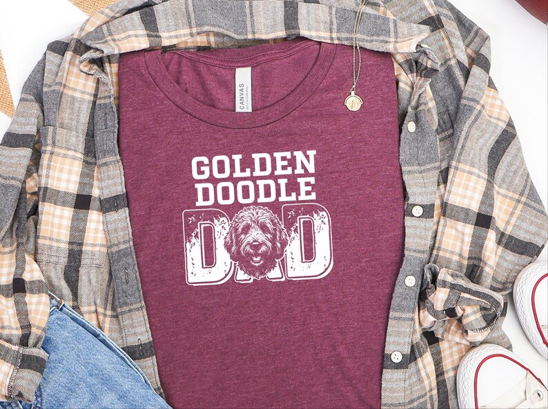 Goldendoodle Dad Shirt | Dog Dad Life Tee | Funny Goldendoodle Owner Apparel | Proud Dog Father T-Shirt, Comfort Colors | Pet Crewneck Shirt image 2