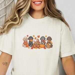 Schnoodle Fall Shirt, Dog Lover Gift, Autumn Harvest Tee, Doodle Dog Sweatshirt, Pumpkin Patch Crewneck, Fall Puppy Apparel image 2