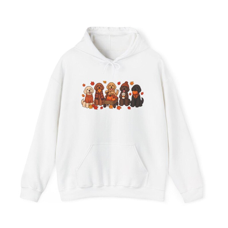 Camiseta de otoño para labradoodles, regalo para amantes de los perros en otoño, sudadera acogedora de la temporada de calabazas, camiseta para mamás de labradoodles imagen 12