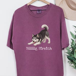 Comfort Colors Husky-Hundeshirt, extra großes Stretch-T-Shirt mit sibirischem Husky-Motiv, lustiges schwarz-weißes Oberteil für Haustierbesitzer, Tier-T-Shirt, lustiges Husky-T-Shirt Bild 2