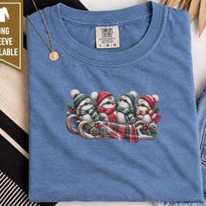 Christmas Birds Shirt, Holiday Bird Lover Gift, Winter Wildlife Tee, Cute Animal Sweatshirt, Festive Christmas Bird Shirt image 9