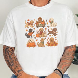 Camiseta para mamás de Goldendoodle, regalo para amantes de los perros de Goldendoodle, camiseta de otoño para amantes de los perros, sudadera con capucha estilo huerto de calabazas, camiseta de otoño para perros, sudadera para mamás de Goldendoodle imagen 6