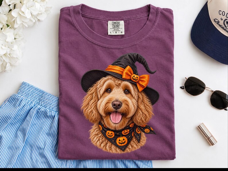 Labradoodle Halloween Shirt, Doodle Mom Gift, Spooky Dog Mom Shirt, Golden Doodle Halloween Tee image 4