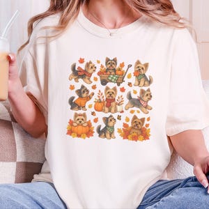 Yorkie Mom Shirt, Fall Dog Lover Gift, Cute Yorkie Shirt, Autumn Dog Shirt, Yorkie Owner Gift image 10