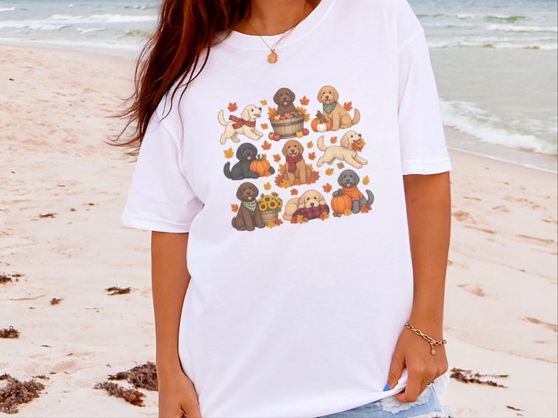 Labradoodle Mom Shirt, Autumn Dog Shirt, Fall Labradoodle Gift, Labradoodle Lover Tee, Cozy Season Shirt image 2