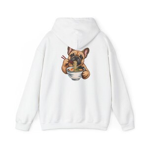 Frenchie Ramen Shirt, Japans Noodle Dog Shirt, Grappig Cadeau voor een Franse Bulldog, Sweatshirt voor Foodieliefhebbers, Top met Ramenkom Grafische Afbeelding afbeelding 12