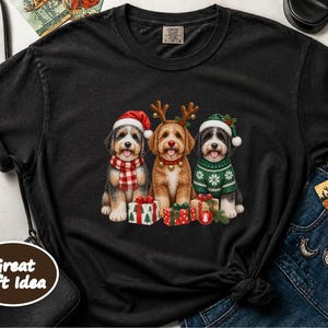 Aussiedoodle Christmas Sweatshirt, Aussiedoodle Gift, Holiday Dog Crewneck, Christmas Dog Sweater, Festive Puppy Lover Shirt image 9