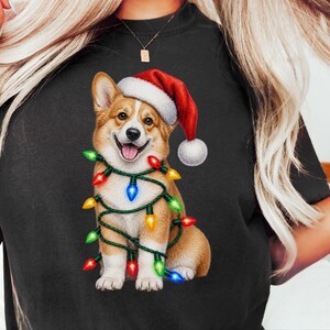 Kersttrui met Corgi-print, kerstshirt voor honden, kerstcadeau voor Corgi's, T-shirt voor hondenliefhebbers, cadeau voor Corgi-moeders afbeelding 7