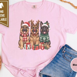 German Shepherd Christmas Sweatshirt, Festive Dog Mom Gift, Holiday Puppy Crewneck, Christmas Dog Shirt, GSD Lover Present image 10