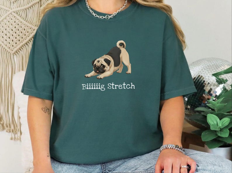 Comfort Colors Funny Pug Tee Biiiiig Stretch, Kawaii Dog Shirt, Fawn Pug Owner Gift, Pet Parent Present, Gifts for Dog Moms and Dads image 4