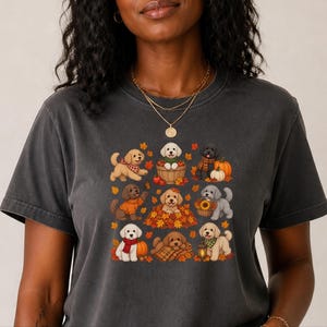 Maltipoo Fall Shirt, Fall Dog Lover Gift, Autumn Puppy Tee, Cozy Fall Dog Shirt, Maltipoo Mom Shirt image 6