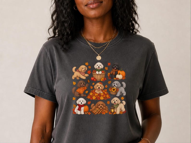 Maltipoo Fall Shirt, Fall Dog Lover Gift, Autumn Puppy Tee, Cozy Fall Dog Shirt, Maltipoo Mom Shirt image 6