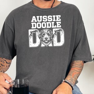 Comfort Colors Aussiedoodle Dad T-Shirt, Funny Retro Dog Lover Graphic Tee, Vintage Doodle Pet Parent Gift Idea, Best Dog Dad Apparel image 8