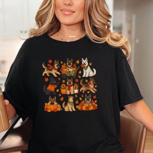 German Shepherd Fall Shirt, Autumn Dog Mom Gift, Cozy Season Sweatshirt, Puppy Lover Tee image 4