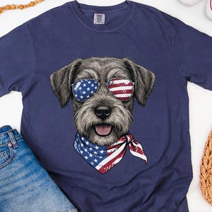 Comfort Colors Patriotic Schnoodle Dog Shirt, Independence Day Dog Mom Sweatshirt, Red White Blue American Flag Dog Lover Tee, Schnoodle Dad Bild 8