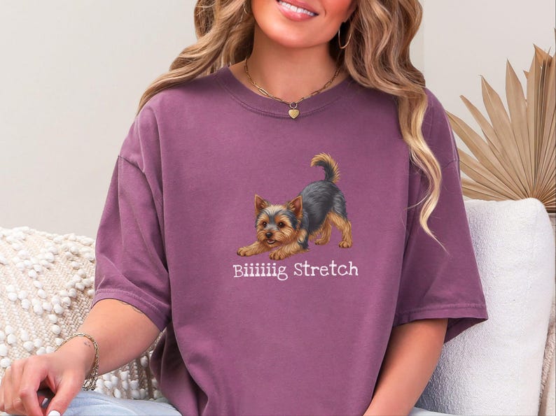 T-shirt Comfort Colors Funny Yorkie, T-shirt extensible grande taille, T-shirt pour maman de Yorkshire Terrier, T-shirt pour amoureux des Yorkies, Vêtements mignons pour parents de chiens image 9