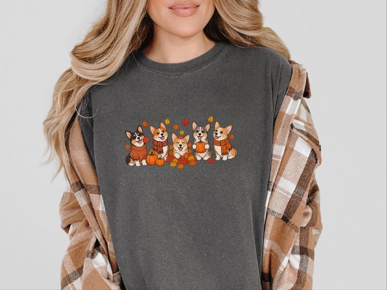 Corgi Autumn Shirt, Fall Corgi Tee, Dog Lover Gift, Corgi Mom Sweatshirt, Pumpkin Patch Shirt, Fall Dog Shirt image 3