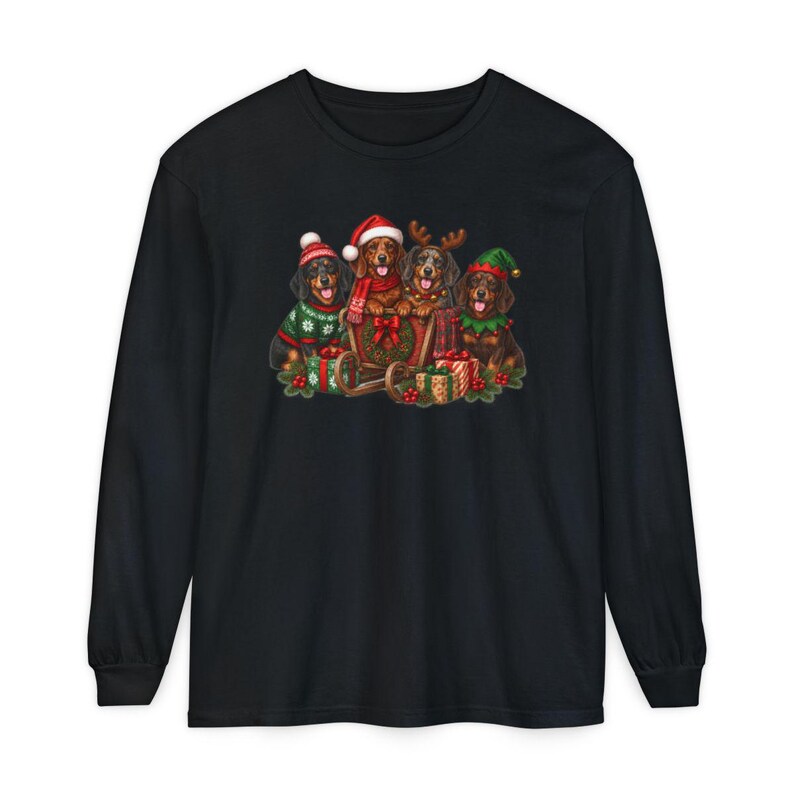 Christmas Dachshund Shirt, Wiener Dog Christmas Gift, Dachshund Dad Shirt, Sausage Dog Christmas Tee, Doxie Mom Sweatshirt image 13