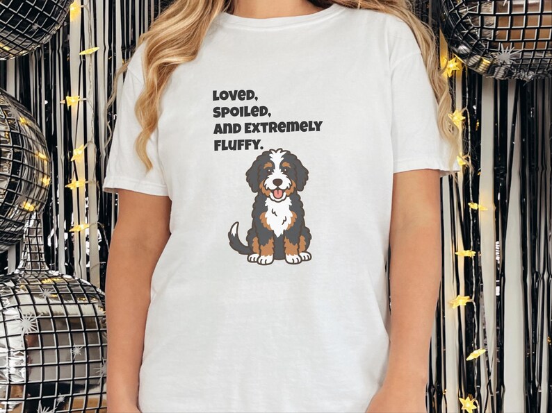 Comfort Colors Bernedoodle T-Shirt | Loved, Spoiled, and Extremely Fluffy Shirt | Funny Bernedoodle Customization, Bernedoodle Tee bild 5
