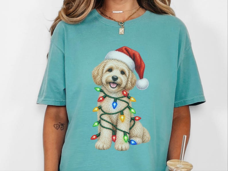Maltipoo Christmas Shirt, Maltipoo Dog Mom Gift, Holiday Dog Lover Tee, Christmas Puppy Sweatshirt, Festive Pet Lover Apparel image 3