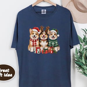 Corgi Christmas Shirt, Christmas Corgi Gift, Holiday Dog Lover Tee, Corgi Mom Shirt, Festive Puppy Sweatshirt, Corgi Dad Gift image 5