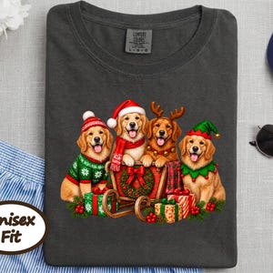 Christmas Golden Retriever Shirt, Dog Christmas Gift, Holiday Pet Tee, Golden Retriever Lover Gift image 4