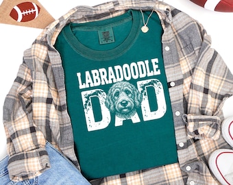 Labradoodle Dad Portrait labradoodle father shirt Distressed Pet Owner