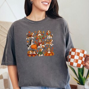 Beagle Fall Dog Shirt, Cute Autumn Puppy Tee, Beagle Mom Gift, Fall Dog Owner Shirt, Cozy Puppy Lover Sweatshirt image 4
