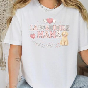 Comfort Colors Labradoodle Gift Tee, Labradoodle Mama Shirt for Women, Funny Fur Mama T-Shirt, Doodle Mom Owner Present for Pets image 2