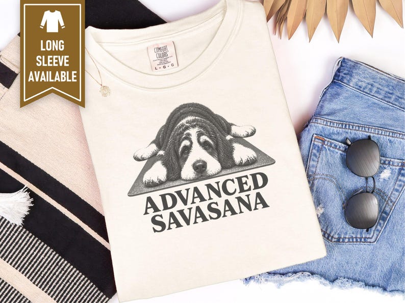 Bernedoodle Shirt, Yoga Teacher Gift, Bernedoodle Mom, Advanced Savasana, Yoga Lover Shirt, Meditation Tshirt, Funny Dog Tee image 5