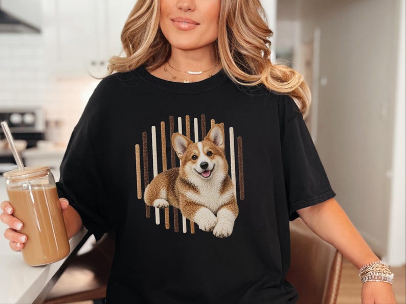 Corgi-shirt, cadeau voor Corgi-moeder, shirt voor Corgi-liefhebbers, T-shirt voor hondenmoeders, Corgi-hondenshirt, Corgi-print T-shirt, cadeau voor puppy-eigenaren afbeelding 4