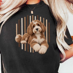 Cockapoo T Shirt, Cockapoo Dog Lover Gift, Brown Poodle Mix Tee, Dog Owner Shirt, Puppy Art Shirt image 5