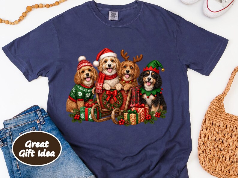Cavapoo Christmas Shirt, Cavapoo Mom Gift, Holiday Dog Shirt, Christmas Puppy Sweatshirt, Festive Dog Lover Tee image 6