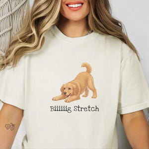 Comfort Colors Golden Retriever Biiiiiig Stretch Tee, Funny Dog Lover Pet Parent Gift, Puppy Mom Dad Owner, Stay Golden Enthusiast image 3