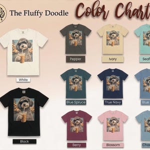 Comfort Colors Schnoodle Lover Iced Coffee Dog Shirt, Dog Drinking Coffee Tee, Schnoodle Mom Dad Gift, Cute Doodle Graphic Top, T-shirt image 9