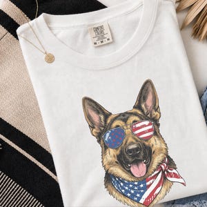 Patriotic German Shepherd Portrait image 2