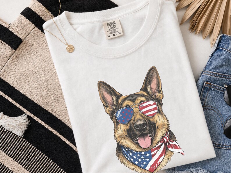 Patriotic German Shepherd Portrait image 2