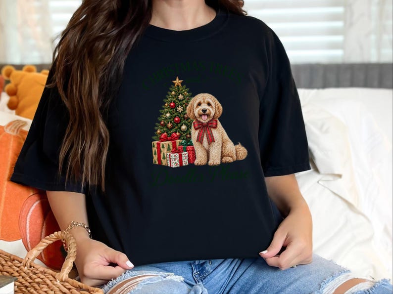 Maltipoo Christmas Shirt, Christmas Dog Lover Gift, Holiday Dog Tee, Doodle Dog Christmas Top, Festive Pet Shirt image 2