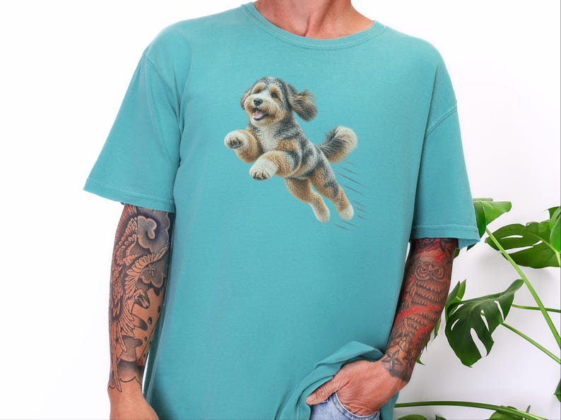 T-shirt Aussiedoodle, Cadeau Aussiedoodle, T-shirt croisé Berger Australien/Caniche, T-shirt Maman Aussiedoodle, Cadeau pour amoureux des chiens Aussiedoodle image 9