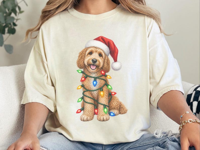 Christmas Cockapoo Shirt, Cockapoo Christmas Gift, Santa Paws Christmas, Holiday Dog Shirt, Cockapoo Dog Lover Gift image 4