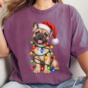 Christmas Dog Shirt, French Bulldog Christmas Gift, Holiday Dog Shirt, Frenchie Mom Sweatshirt, Christmas Pet Lover Tee image 6