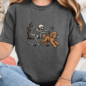Labradoodle Skeleton Shirt, Spooky Labradoodle Dog Gift, Skeleton Dog Tee, Halloween Dog Shirt, Labradoodle Mom Owner Art, Funny Dog Shirt image 3