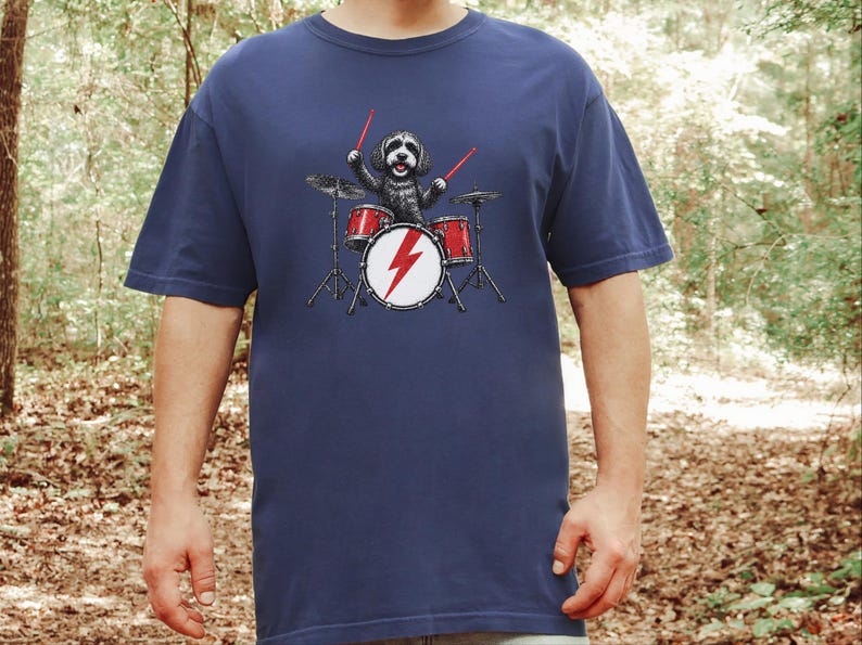 Camiseta de baterista Cockapoo, presente para amante de rock, camiseta de bateria, presente para pai de Cockapoo, camiseta de músico de rock imagem 8