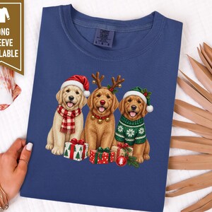 Golden Retriever Christmas Shirt, Golden Retriever Gift, Christmas Pet Art, Dog Christmas Sweatshirt, Golden Retriever Mom Shirt image 4