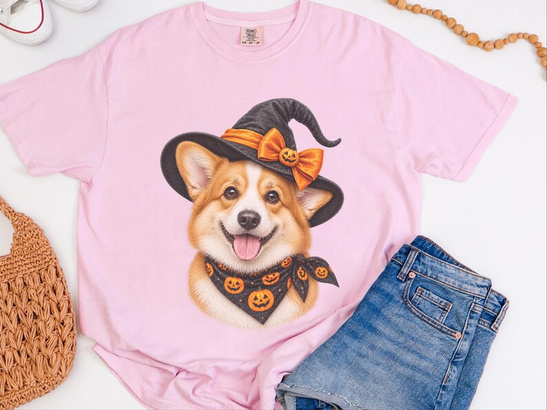 Corgi Halloween Tee, Dog Mom Fall Gift, Spooky Corgi Shirt, Halloween Dog Lover, Corgi Dad Present image 8