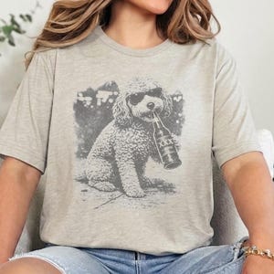 Cavapoo Drinking Beer Shirt | Funny Dog Tee, Silly Pet Portrait, Animal Lover Jumper for Cavapoo Mom, Silly Dog Shirt, Cavapoo Mom Shirt image 6